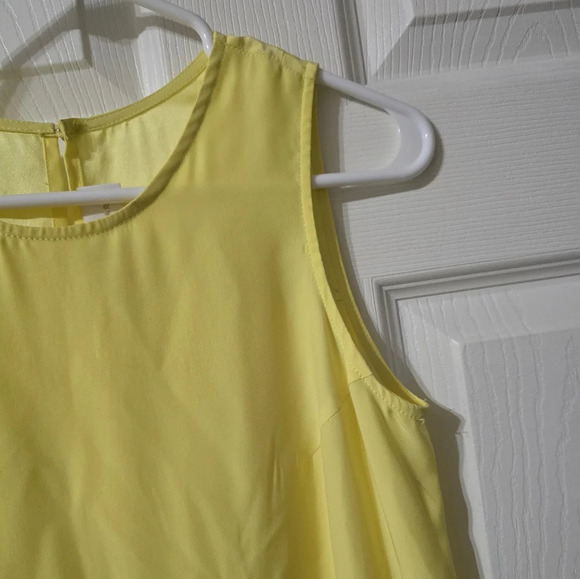 Amanda Uprichard Silk Mini Shift Dress w/ Ruffle Hem in Yellow, Unlined, EUC! - Picture 5 of 13